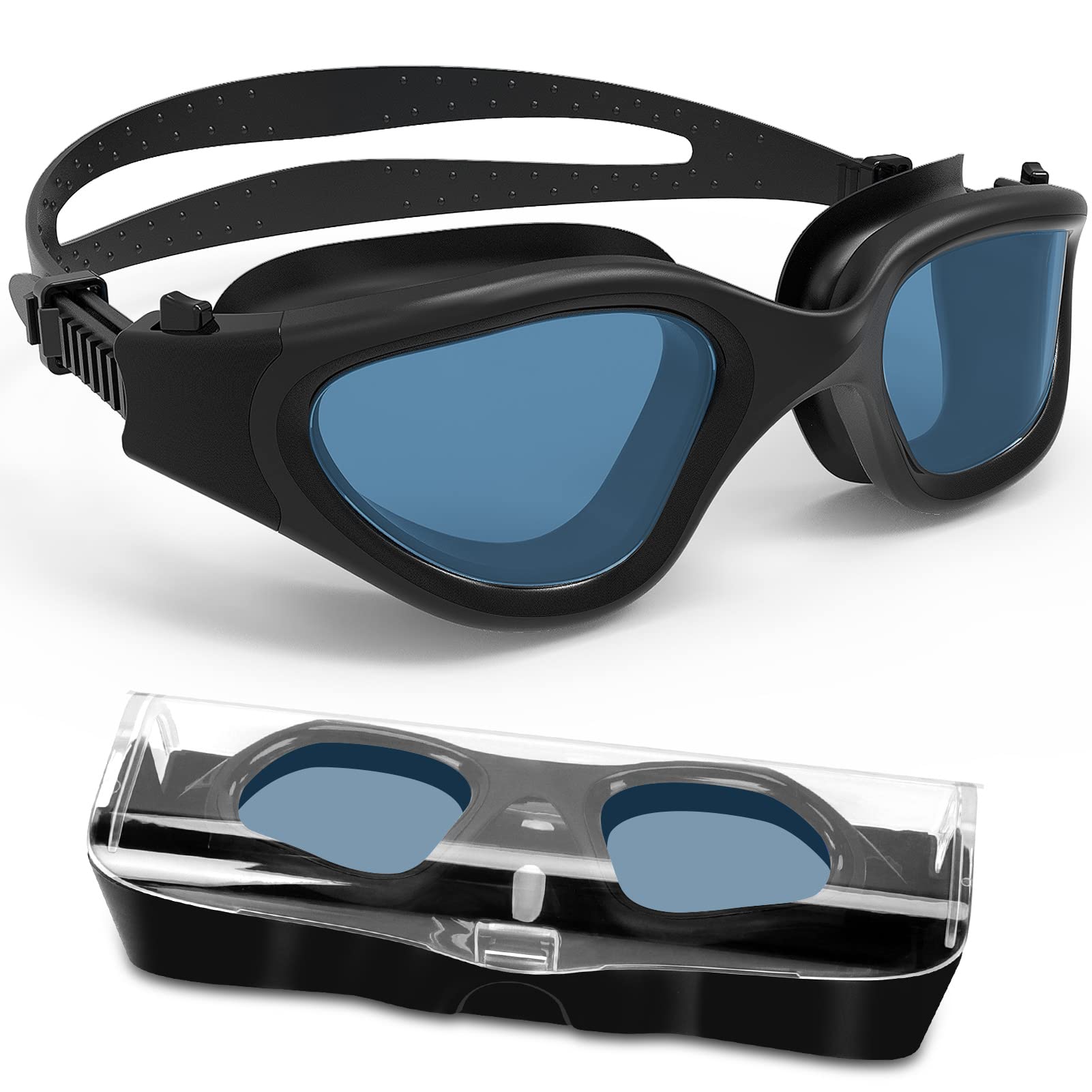 HotSrace Occhialini da Nuoto Polarizzati,Occhialini Piscina Protezione UV Impermeabile Anti-Nebbia Comfort Fit per Uomo Donna Unisex Adulto Adolescenti