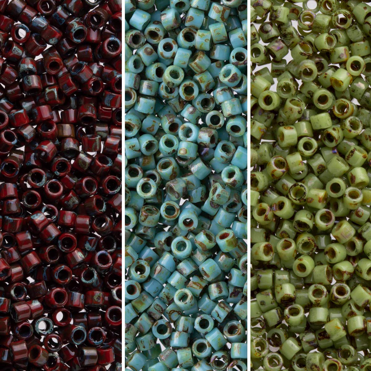 Delica Seed Beads Bundle: Size 11/0, Earth Picasson Palette Collection DB2263, DB2264, DB2265