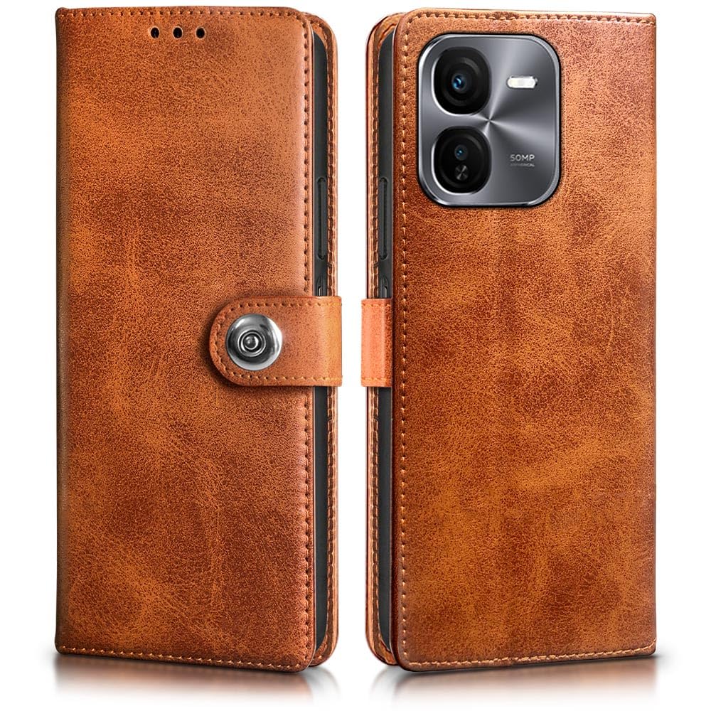 WOW IMAGINE Shock Proof Flip Cover Back Case for iQOO Z9x 5G (Magnetic Button Flip Case | Wallet Pockets & Stand | Leather Finish | Alder Brown) (B0D5HKPSR1) Amazon Price History, Amazon Price Tracker