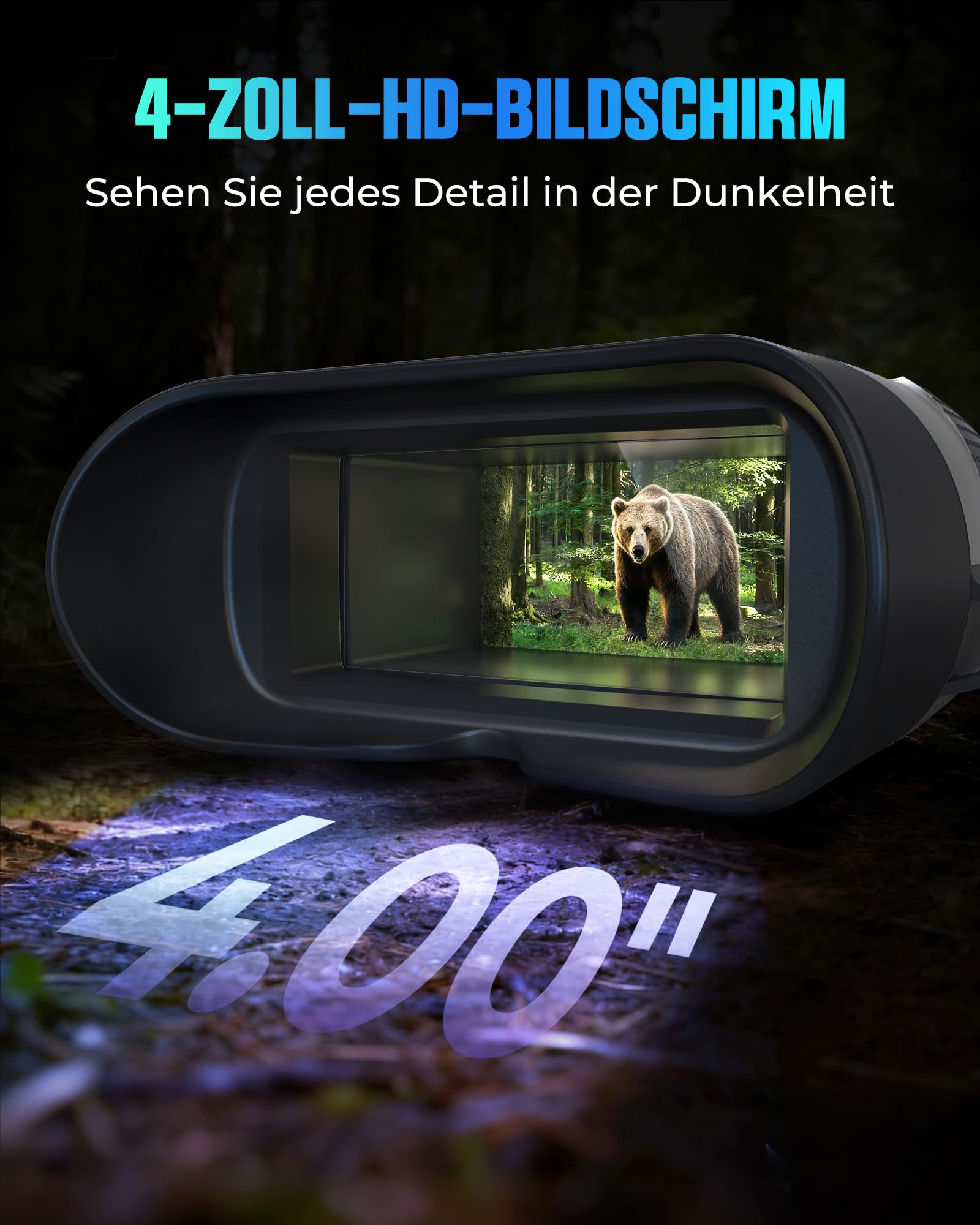 CIGMAN 4K Nachtsichtgerät Fernglas, Infrarot Nachtsichtbrille, Vollfarben Nachtaufnahme, 7-Fach Linse, 18 Std Akkulaufzeit
