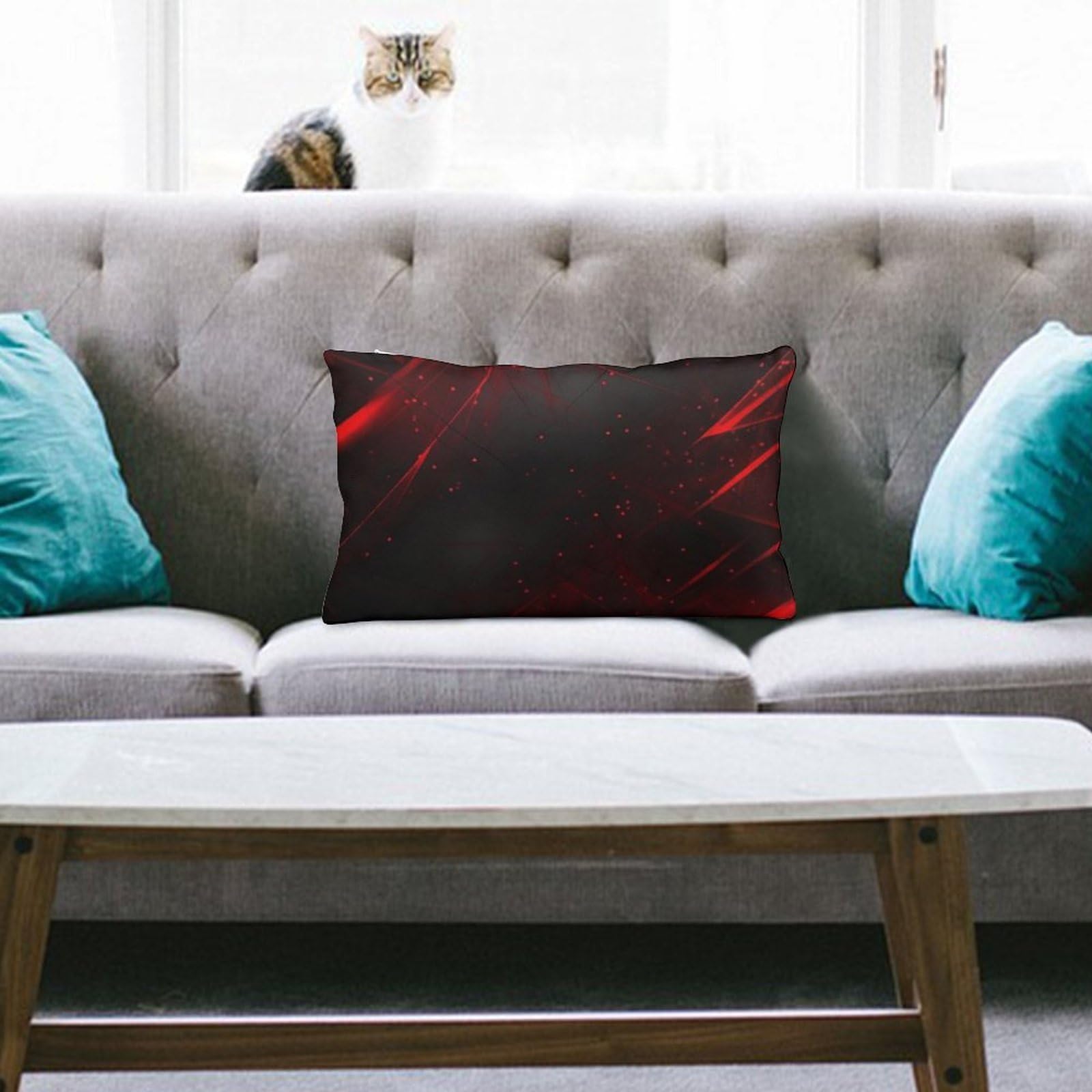 NTVOWPZO Decoration Throw Pillow Covers 8"x12" Pillowcases Covers Black and Red Background Soft Pillowcases Modern Farmhouse Home Decor Sofa Cushions Covers for Couch Bed Living Room