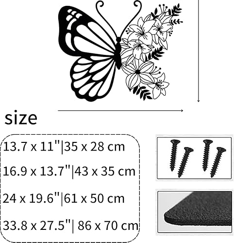 Miniatura 3 de Arte de pared de metal de mariposa, decoración de pared de metal con mariposa, decoración de pared de mariposa de metal, decoración de pared de