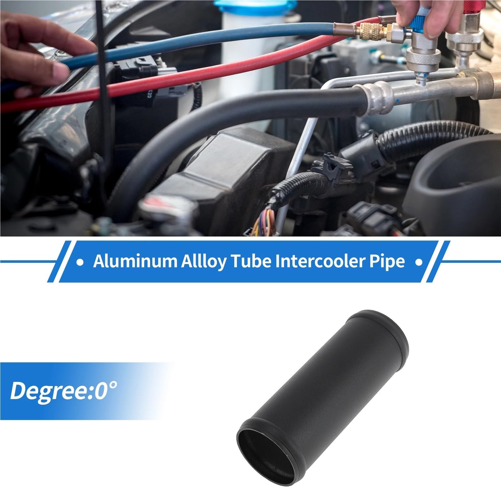 Odpowietrznik wlotu powietrza Uniwersalna prosta rura ze stopu aluminium 6064, średnica zewnętrzna 51/57/64/76/83/89/95/102/127 mm, długość 150, przyłącze do wlotu powietrza(OD 102mm)