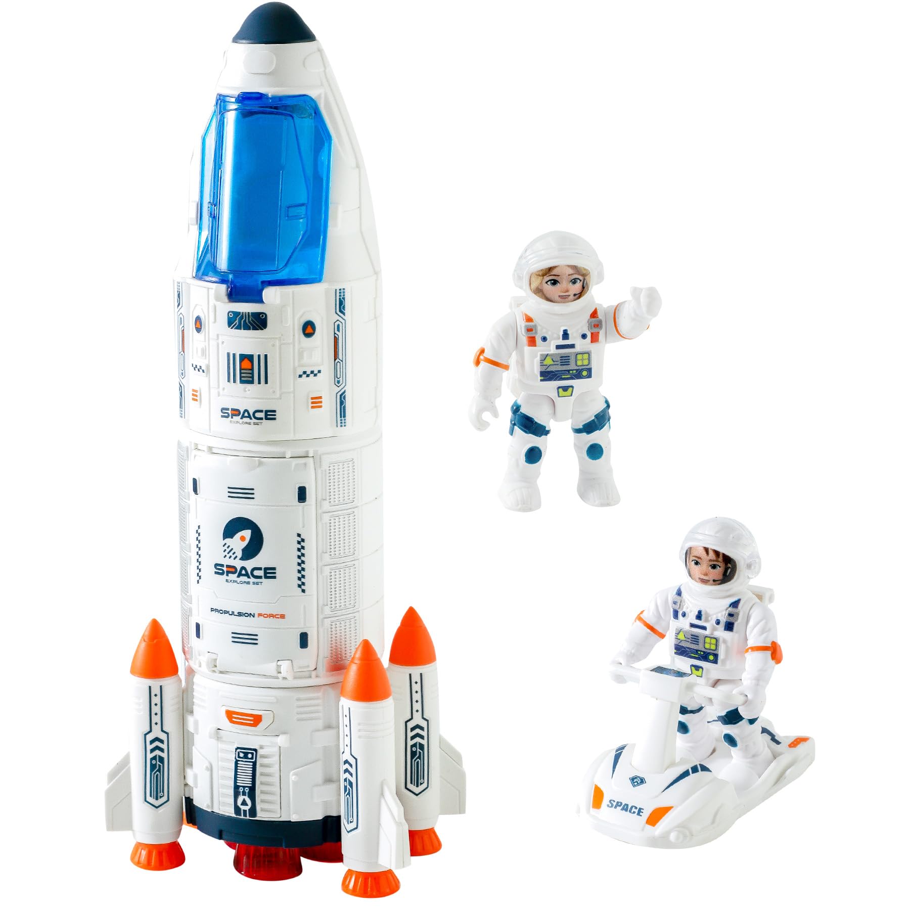 Rocket Ship, Space Shuttle Astronaut & Space Adventure Toys,Science Educational Rocket Toys for Kids 3-5 - Lights/Music/Spray