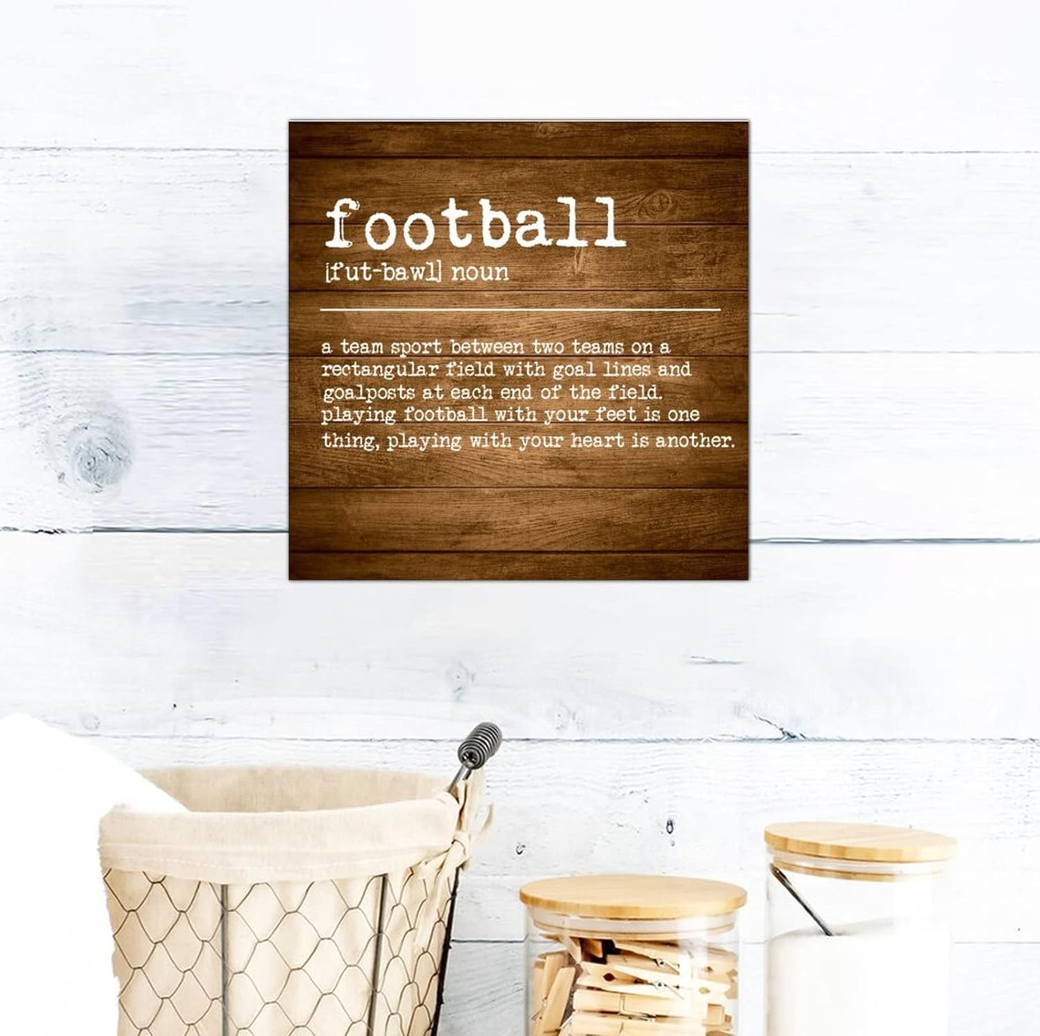 Football Definition Wooden Signs Vintage Wall Plaque Word