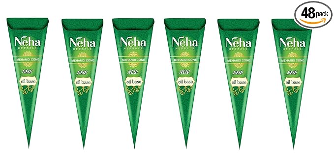 Neha Mehandi Cone Heena Mehandi Hand Design Natural Heena Mehandi (Combo Pack Of 48 Cone)