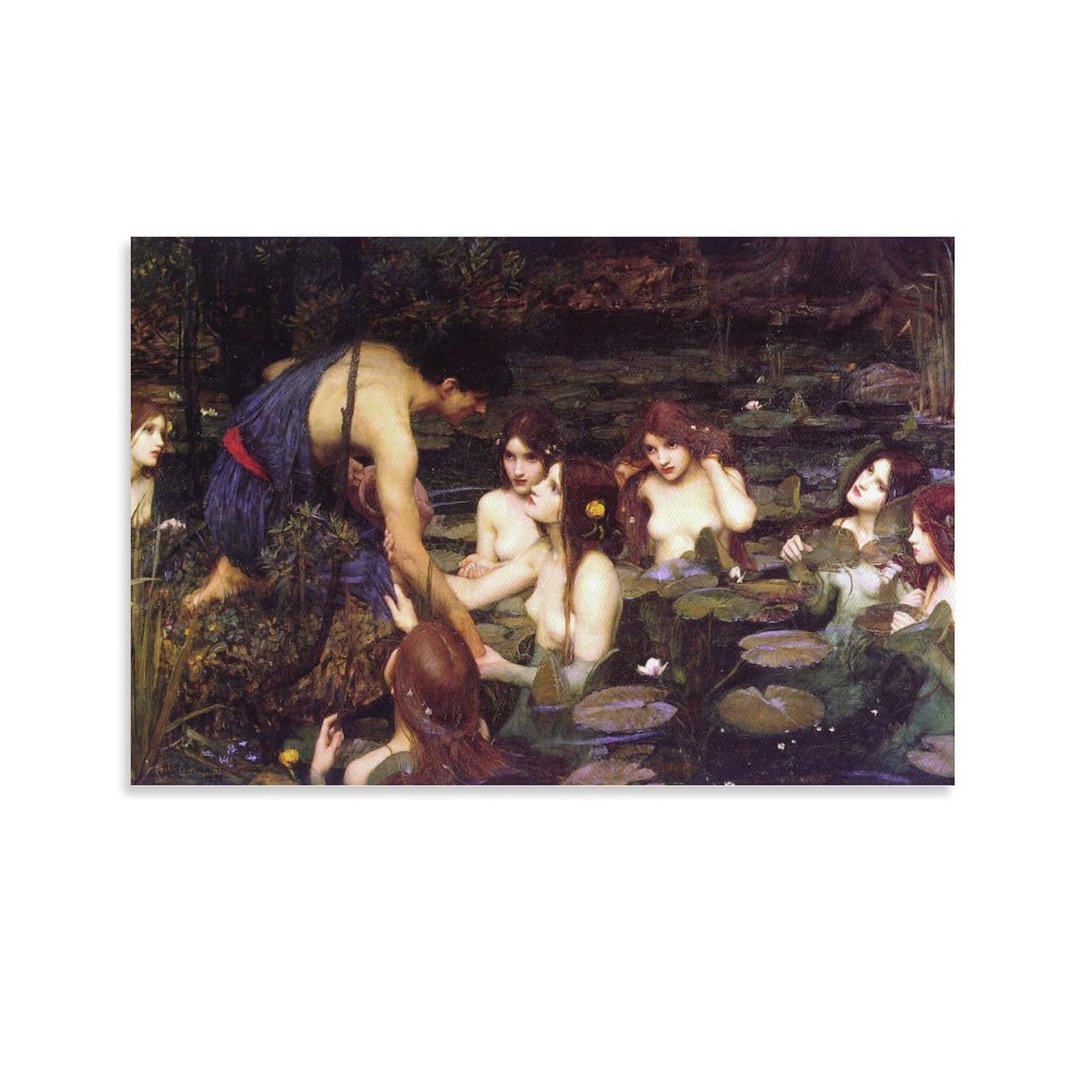 John William Waterhouse Prints 《Hylas And The Nymph》 Wall Art Poster Cool Artworks Painting Wall Art Canvas Prints Hanging Picture Home Decor 12x18inch(30x45cm) — image 1