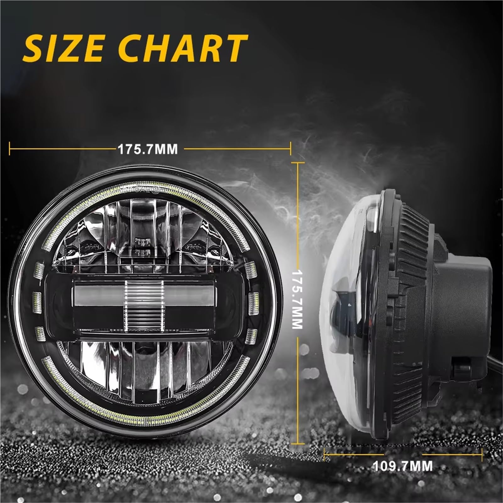 Faros Para LADA Para NIVA 4X4 Luces Circulación Diurna 7 Pulgadas DRL Luces Señal Giro Led 12v Conjunto Luces Coche Faro(Lada running light)