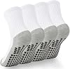 Kids Grip Soccer Socks Cushioned Football Sock Non Slip Crew Socks Cotton Athletic Sock for Youth Boys Girls