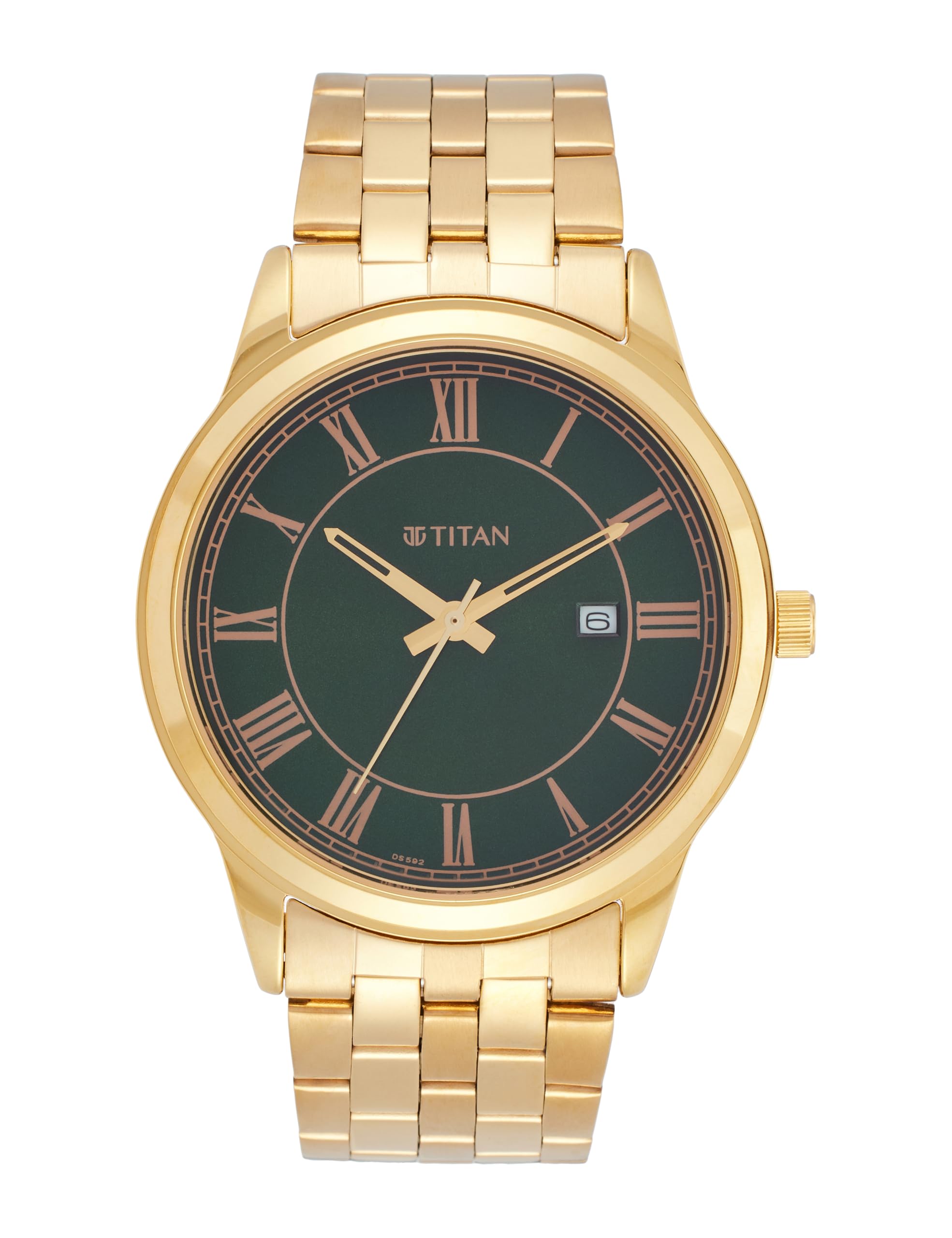 Titan Karishma Festive 3.0 Quartz Green Round Dial Men's Watch | Stainless Steel Strap Material | Watches for Men Analog - 10060YM05-image-37