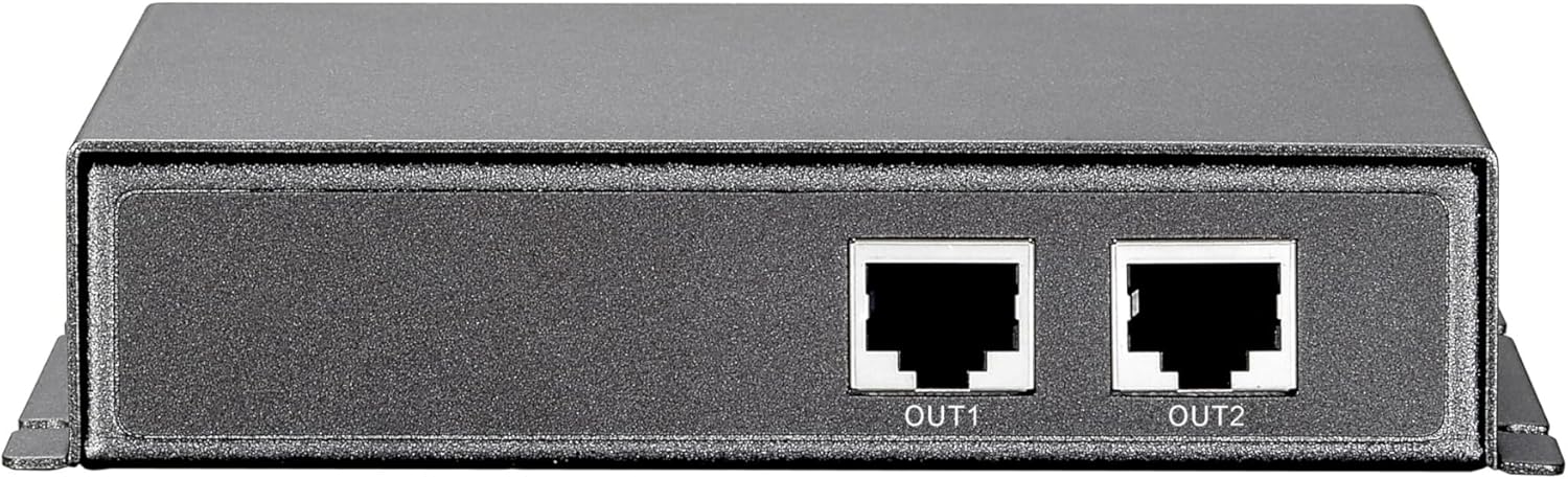 LevelOne 2-Port GIGABIT POE-Plus Repeat Gigabit PoE Repeater, POR-0222 (Gigabit PoE Repeater, Cascadable, 2 PoE Outputs, Network Repeater, 100 m, 1000 Mbit/s,)