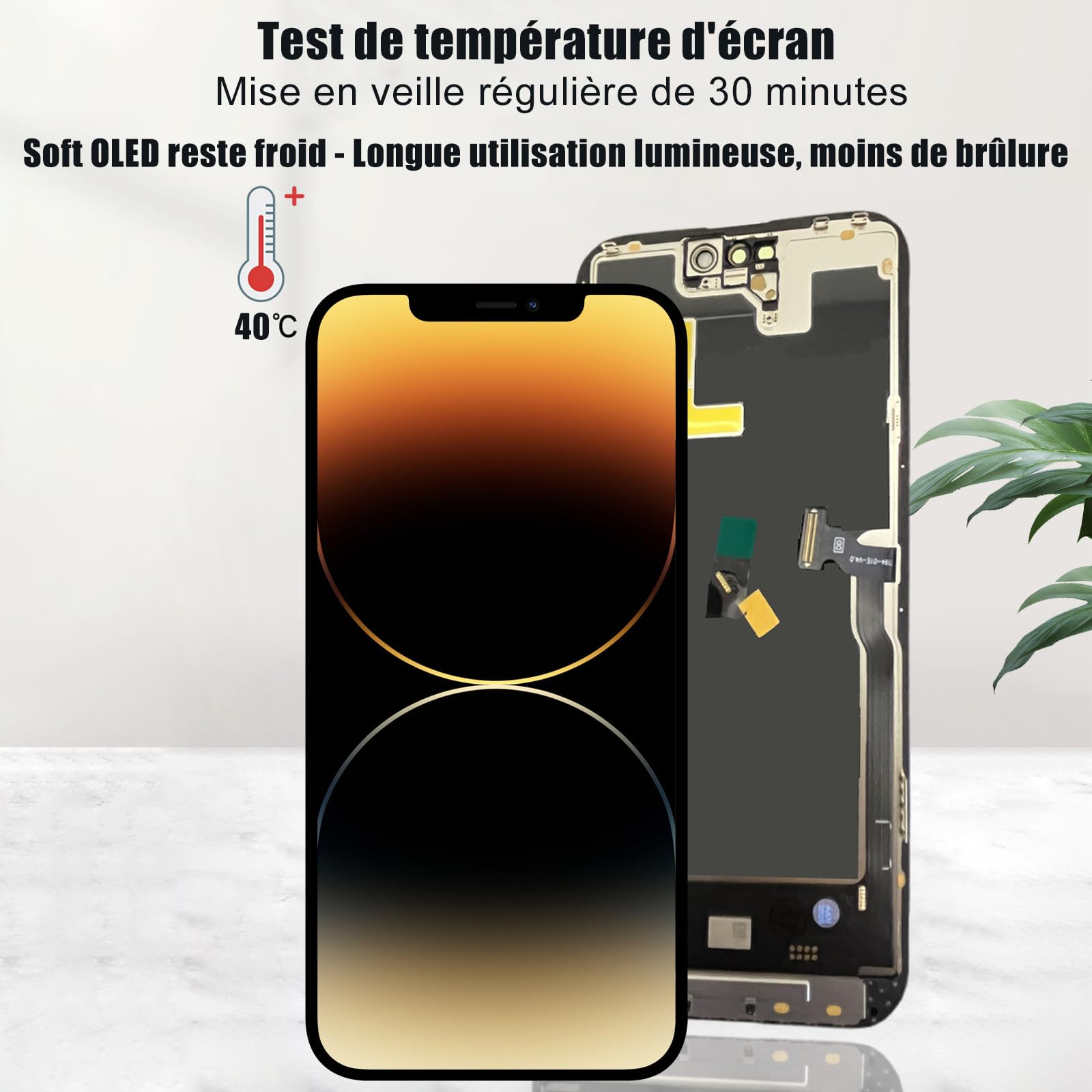 DIGI4U Ecran pour iPhone 14 Pro Max Soft OLED, 6,7" Full HD Compatible Face ID Retina 3D Touch True Tone avec Assemblage Digitizer, Kit d’Outils de Réparation et Adhésif Étanche