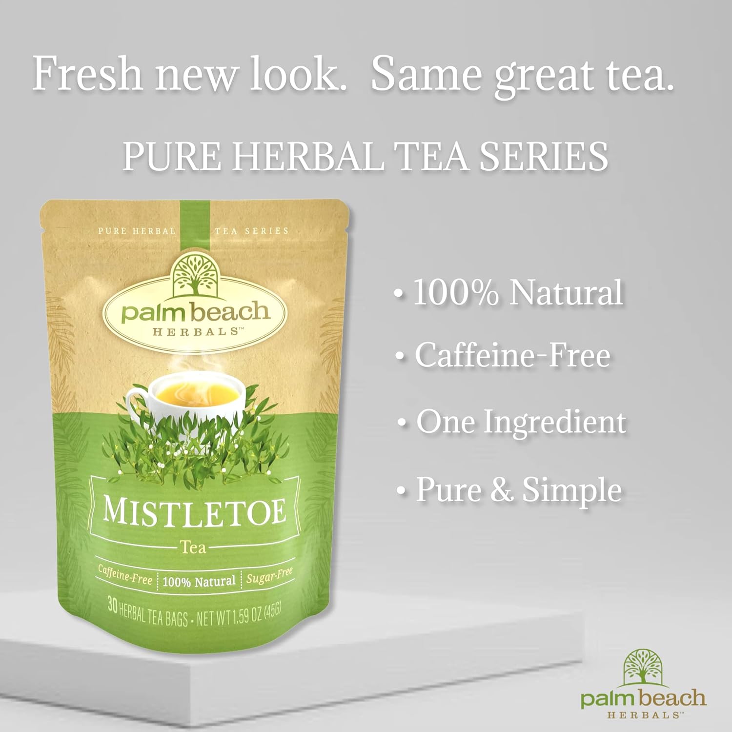 Palm Beach Medicinal Herbs - Mistletoe Tea - Pure Herbal Tea Series, 30ct | Caffeine-Free (Pack of 2)