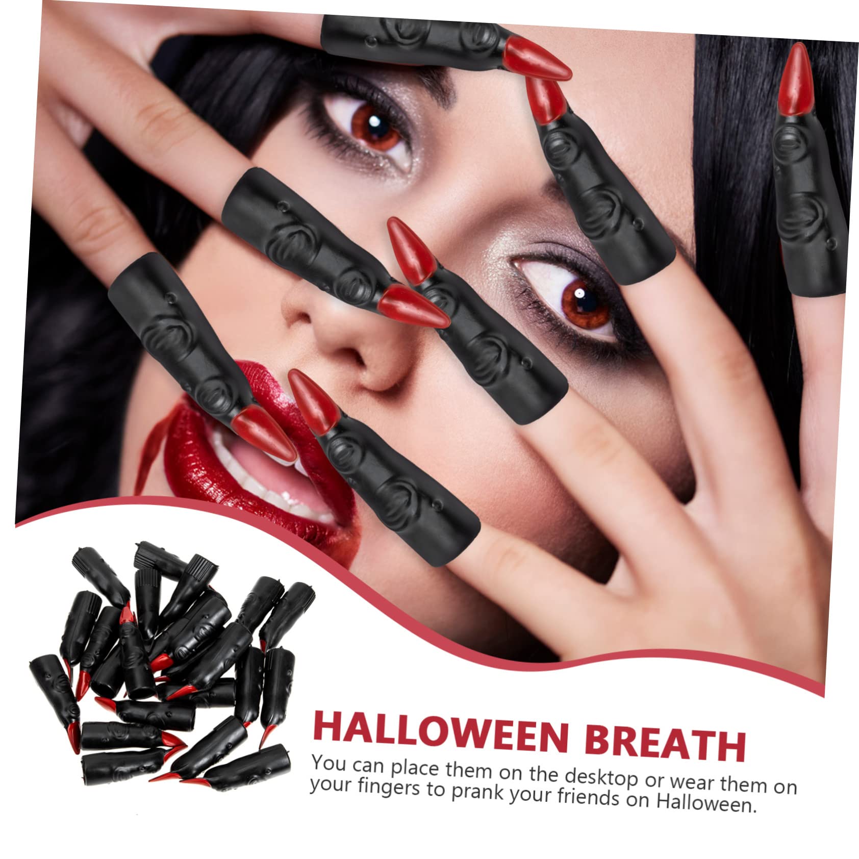 Gogogmee Witch Cosplay Supplies 24pcs Halloween DIY Fingernails Fake Plastic Witch Fingers