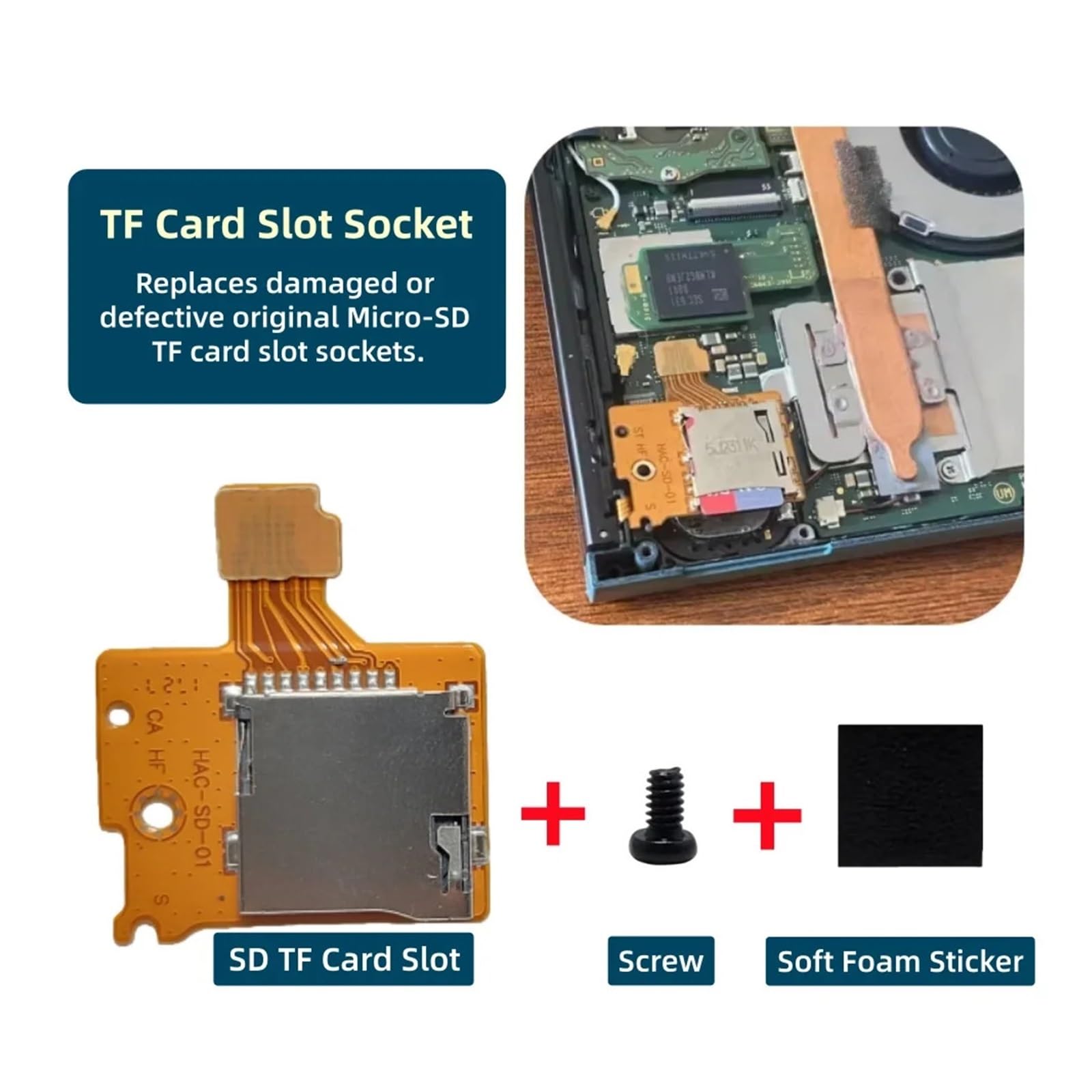 Scheda presa for slot for scheda TF da 1-20 pezzi for lettore di schede SD, compatibile for Nintendo, | ， compatibile con Switch ， Parte di ricambio for porta lettore di schede SD Auto ad alta compatibilità(20pcs)