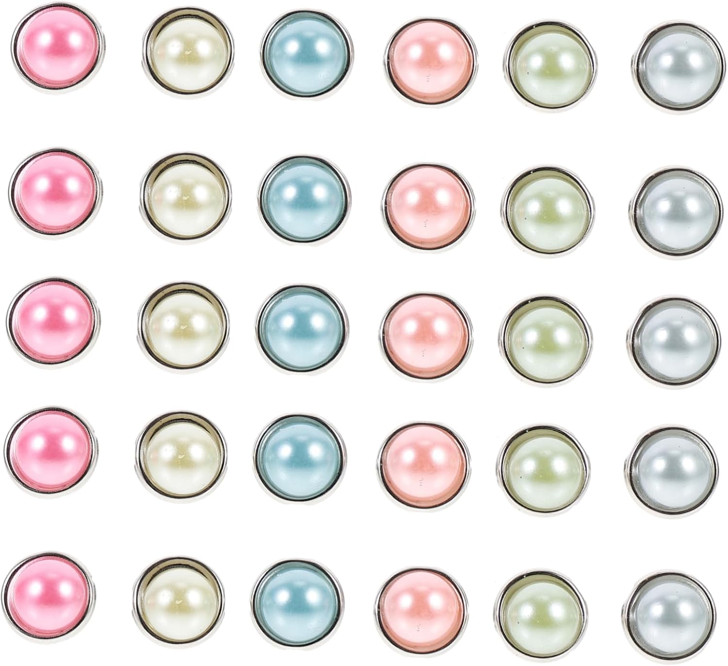 CORHAD 50pcs Pearl Design Decorative Brads for Paper Crafts Mini Fasteners for Scrapbooking and DIY Projects Random Colors for Crafting and School Projects