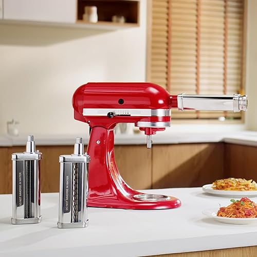 Miniatura 2 de Accesorio de pasta para batidora KitchenAid, incluye rodillo de hoja de pasta, cortador de espaguetis fettuccine, 3 piezas para fijación de pasta