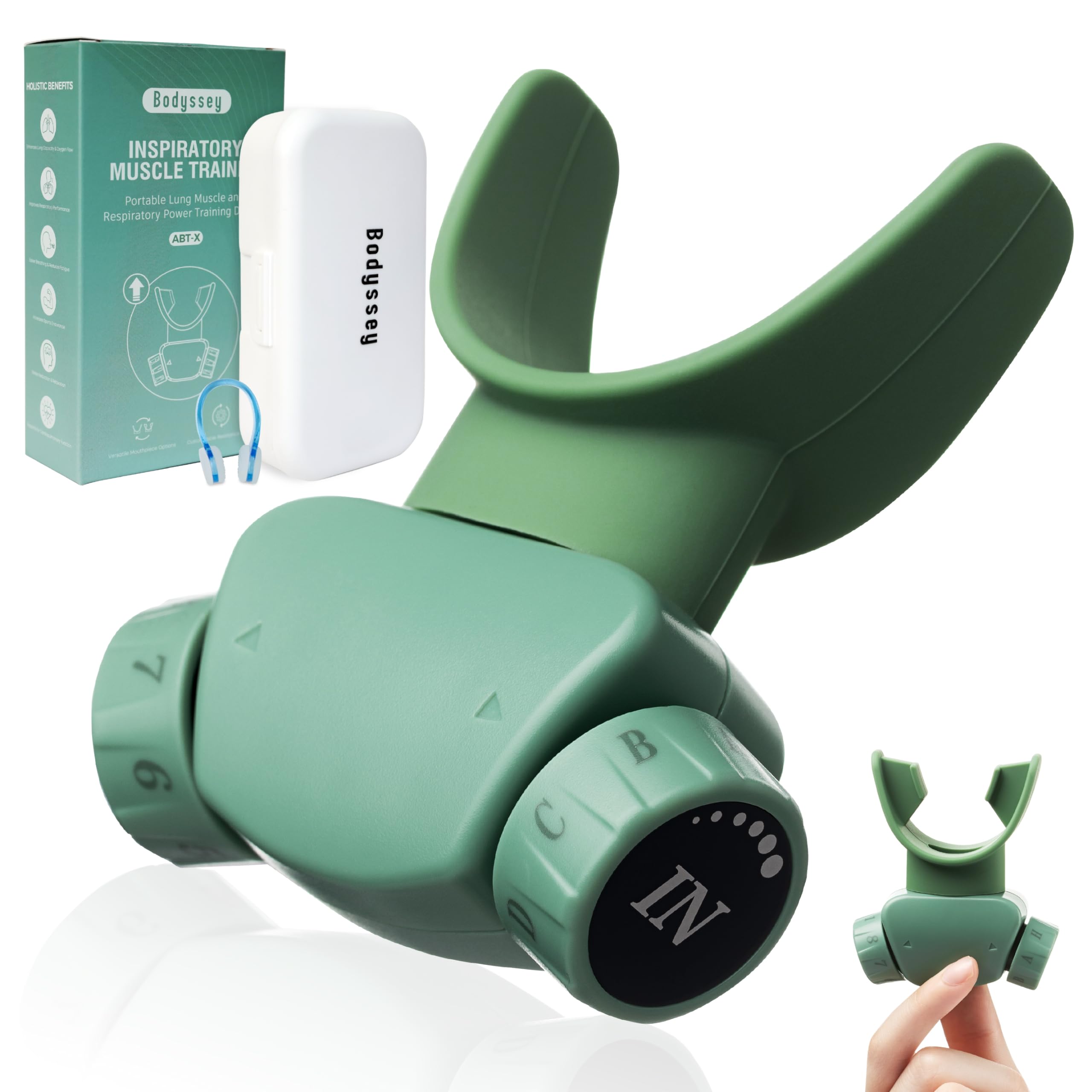 Breathing Trainer Premium Silicone Trainer Boost Breathing Patterns Adjustable Resistance Levels Compact Portable and Easy to Maintain Green