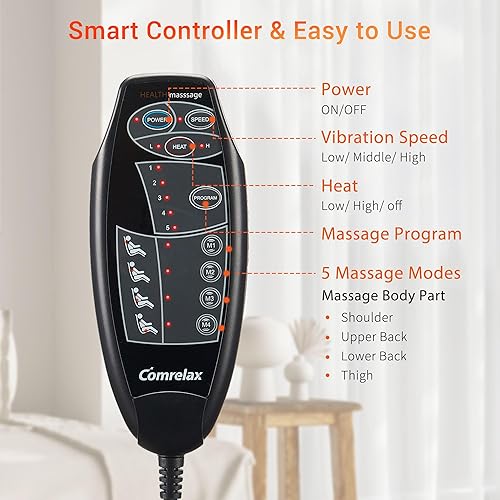 Miniatura 4 de Almohadilla para silla de masaje de espalda con calor, masajeador de espalda para aliviar el dolor de espalda, masajeador de silla con vibración,