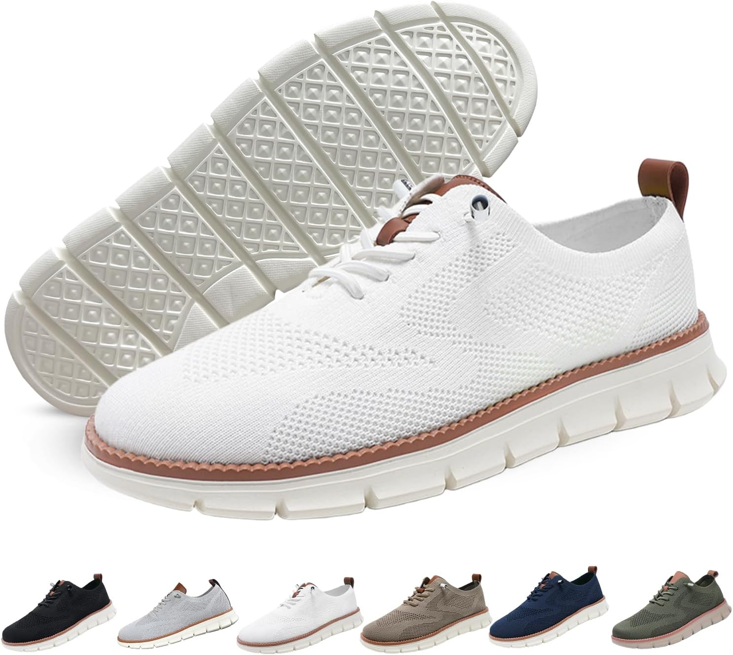 Men's Business Casual Shoes Breathable Loafers Lace-Up Lightweight Sneakers Walking Footwear Breeze Shoes Oxfords