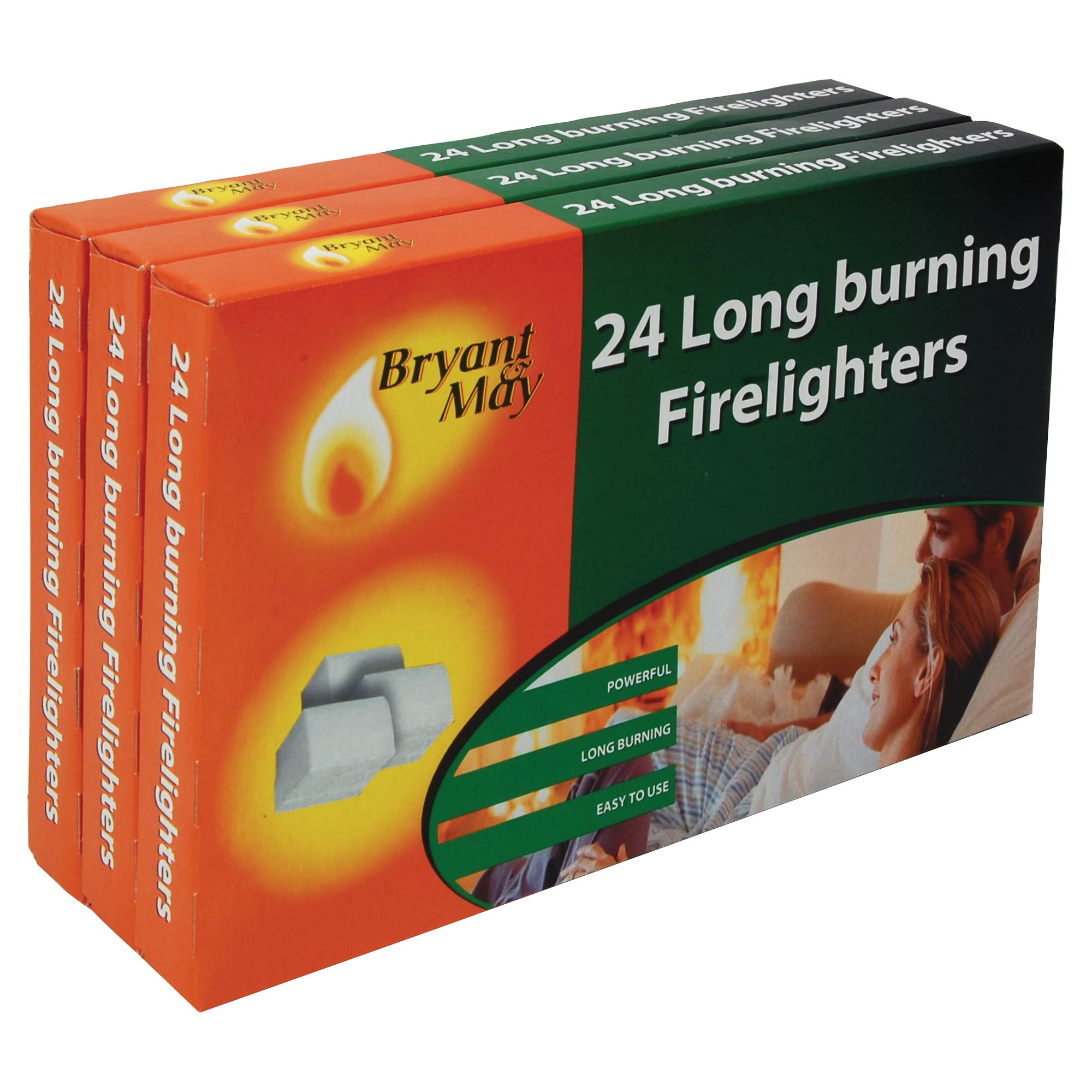 Kapow Gifts Firelighters Bryant & May TRIPLE pack of 72 Long Burning Home Fire Warm Heat