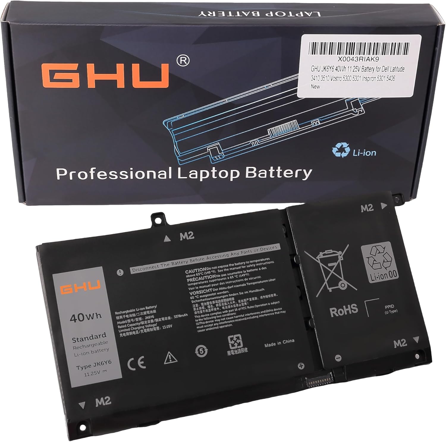 ANTIEE 53Wh H5CKD Laptop Battery for Dell Latitude 3410 3510