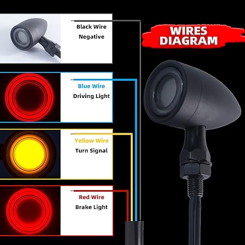 Miniatura 10 de FATECIM 2 luces traseras LED para motocicleta, 40 luces LED, intermitentes rojas, luces de freno para correr, luces traseras de motocicleta,