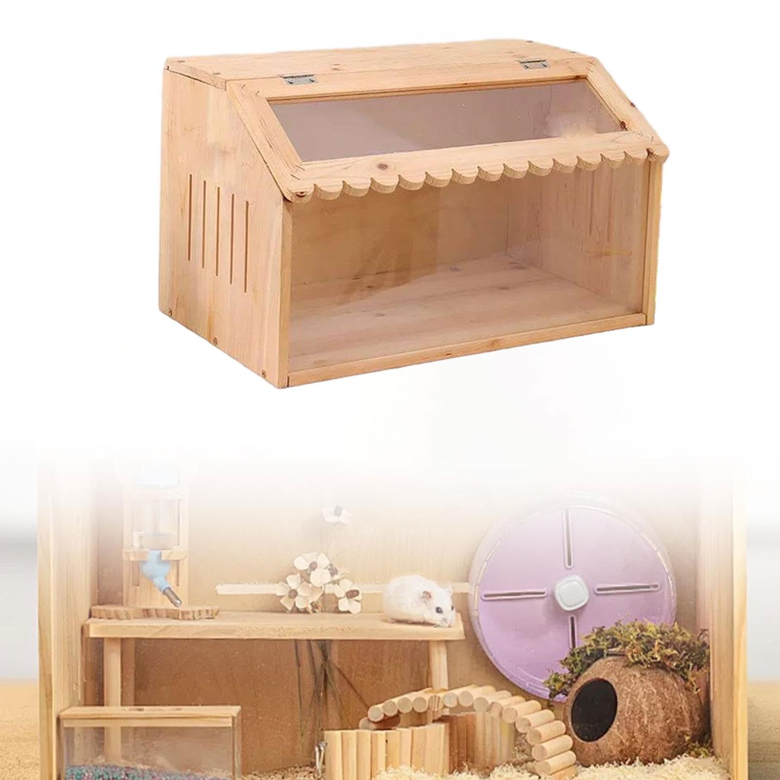 Qianly Caja para Pollos, Gallinero, Hábitat para Animales Pequeños, Resistente de Madera, Jaula para Codornices, Hámsteres, Y, 50x30x30cm