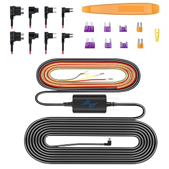 navycrest Type C Hardwire Kit Dash Cam, 12V to DC 5V / 2A Hardwire Kit Fuse with Fuse Taps and Installation Tools, 11.5ft