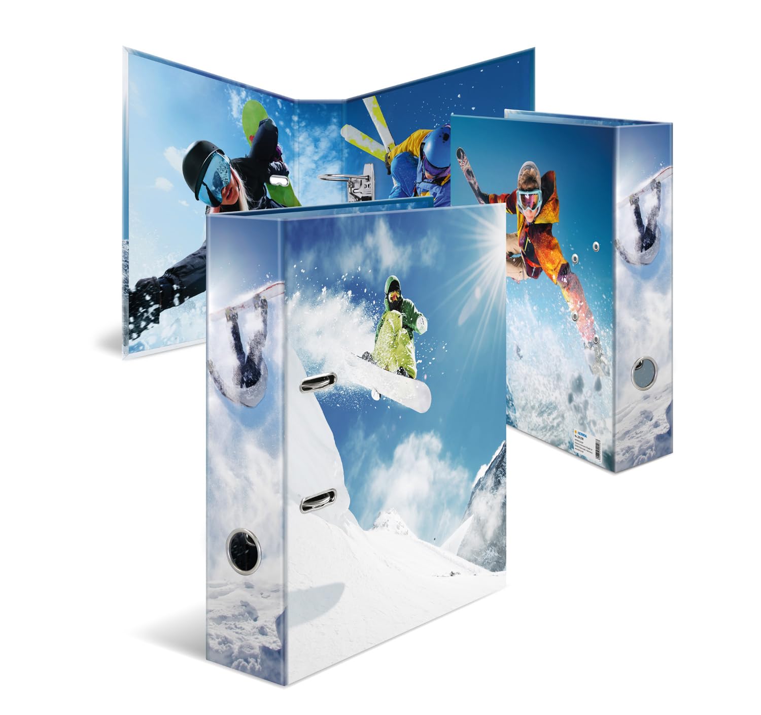 HERMA Lot de 5 classeurs à levier A4, dos de 70 mm, classeur robuste avec motif sport, finition brillante et impression intérieure, classeur à anneaux pour enfants, classeur d'archivage et organiseur