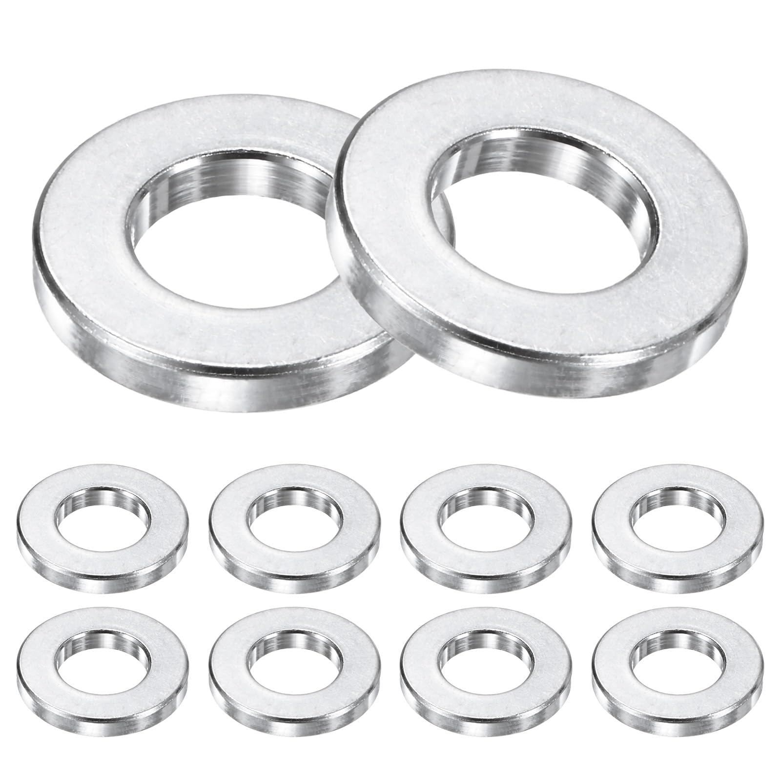 M METERXITY 10-Pack M10 Aluminum Spacers 10.5mm ID x 20mm OD x 3mm l Metal Screw Standoff Bushing Plain Finish Round Spacer Aluminum for Screws Bolts