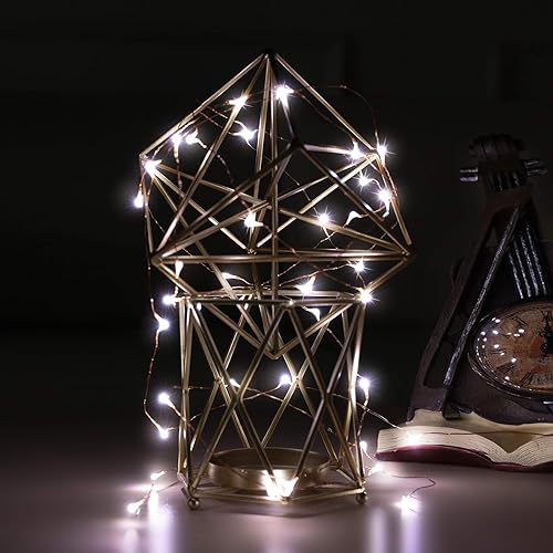 Miniatura 9 de Mikasol - Guirnalda de luces de pilas, 2 paquetes de cadena de luces LED que funcionan con 3 pilas AAA, de alambre de cobre, luces para decoración