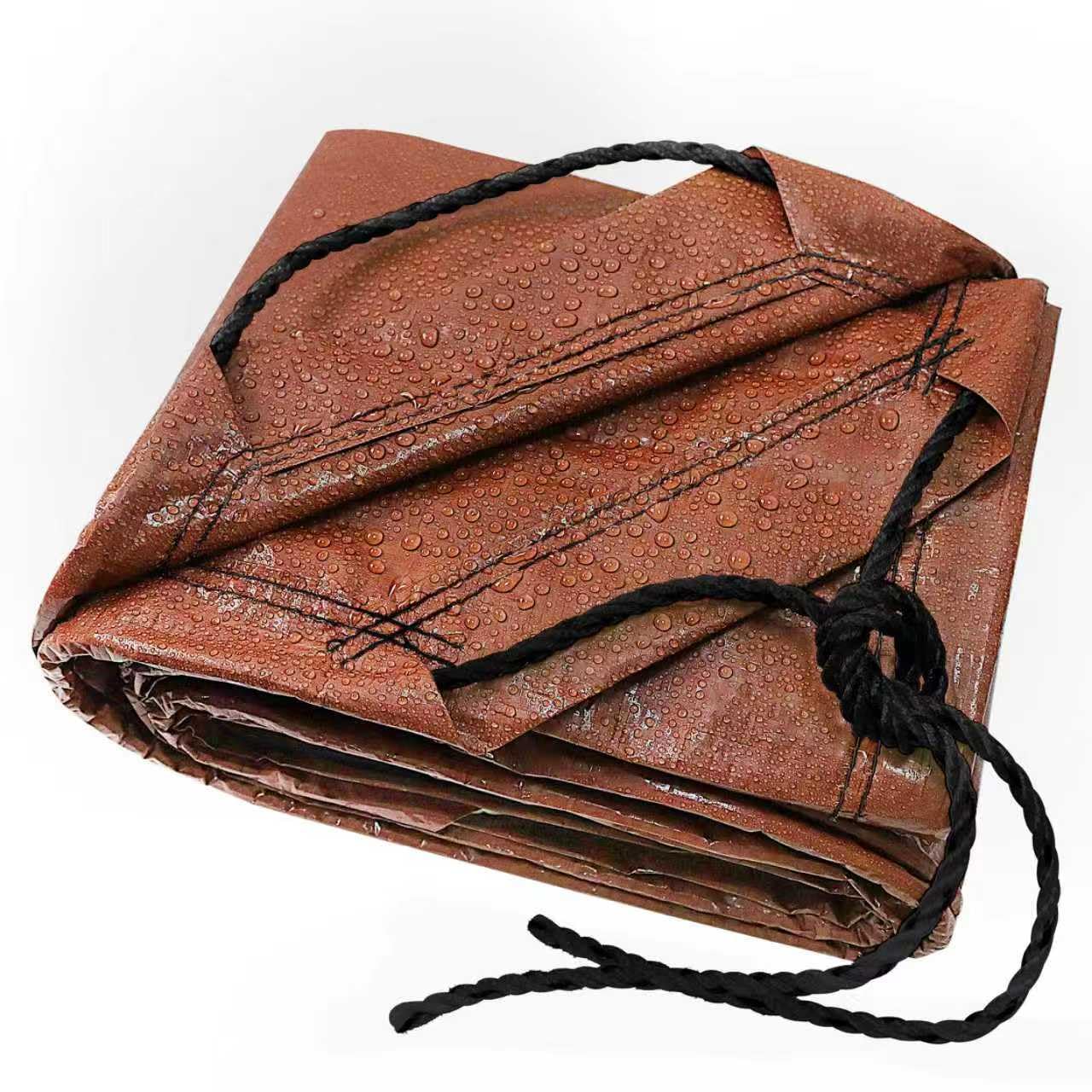TARPAL 4x4 Feet(2pack) Small tarp with Drawstring Tarp Waterproof Brown
