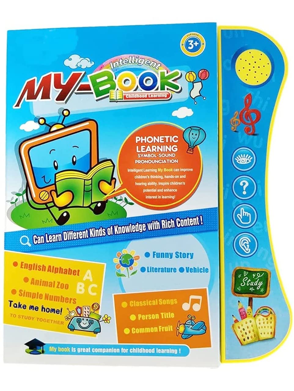 OANGO ® kidzz Intelligence Book | Interactive Children Book -Musical English Educational Phonetic Learning Book for 3 + Year Kids|Boys|Toddlers- Multi Color (My Book) Unknown Binding