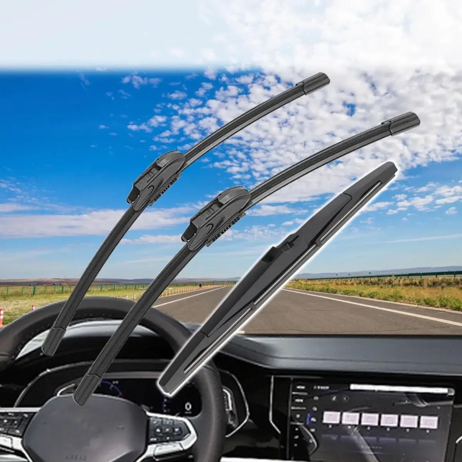 Kit Actualización Escobillas Limpiaparabrisas Piezas De Coche Compatible Con SSangyong Para Stavic 2013 2014 2015 Reemplazo De Parabrisas Limpiaparabrisas Coche(4Front)