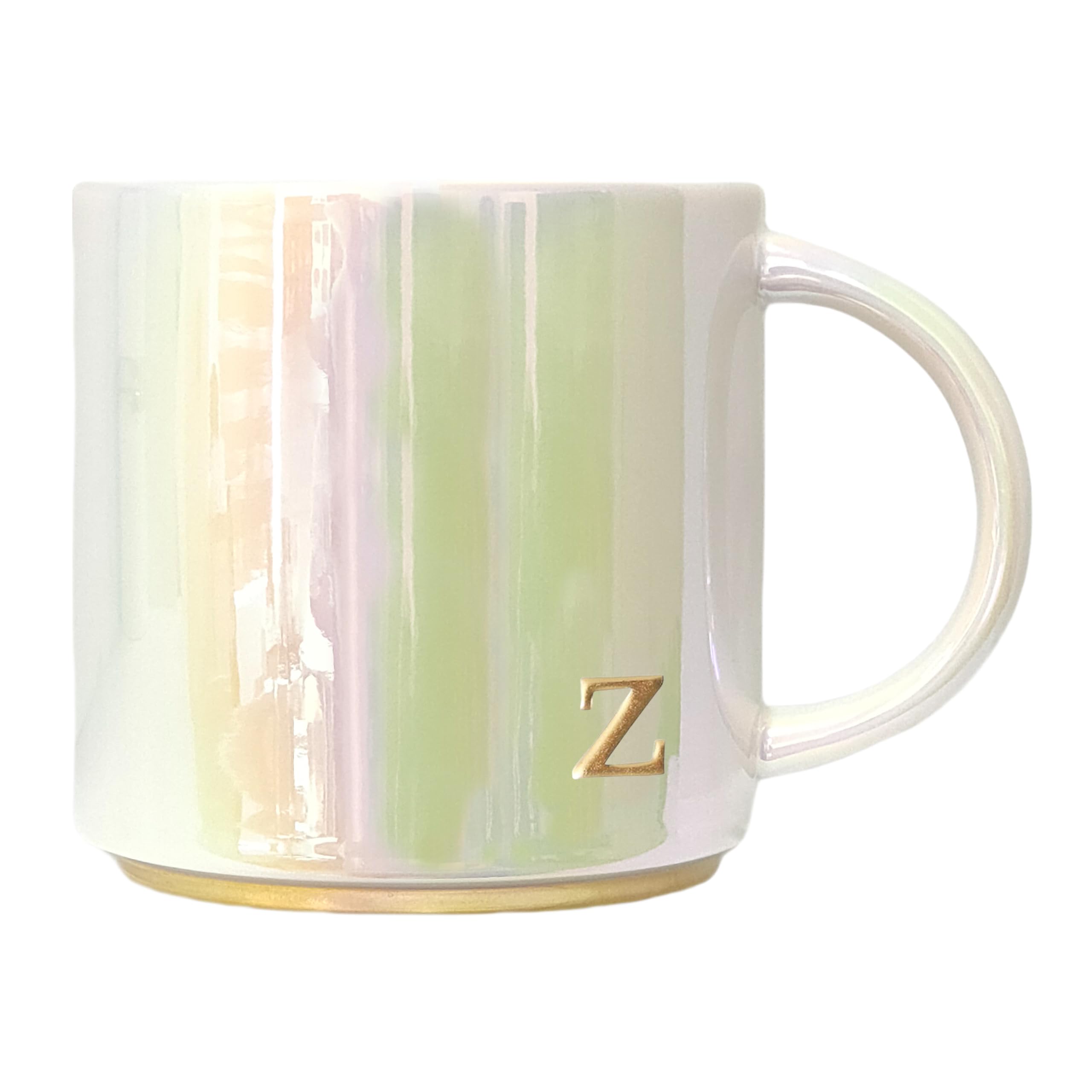 COLLECTIVE HOME - Taza de café de cerámica, tazas galvanizadas coloridas, letras minúsculas personalizadas en relieve, acabado multicolor brillante, ideal para regalos únicos, (z)