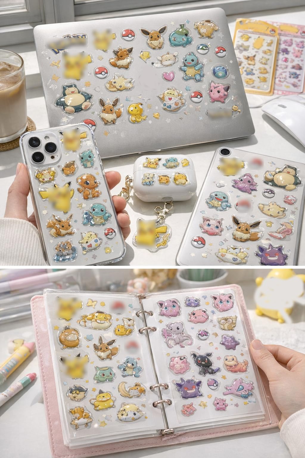ぼんほんドロップシール キャラクター ポケ シール モン 3D立体 キラキラ ス…