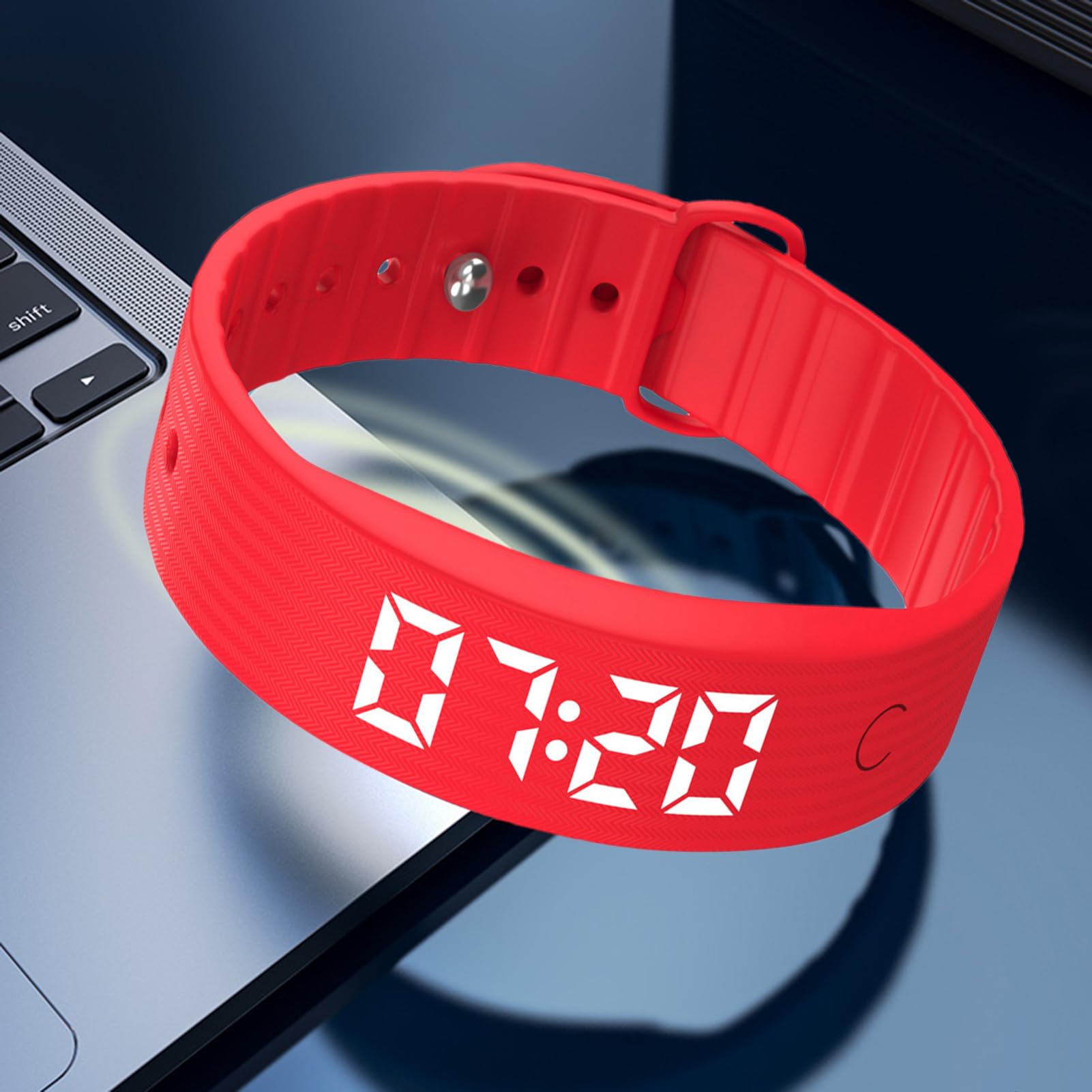 2. Bracelet d'alarme vibrant, bracelet silencieux, rechargeable par USB, avec 8 alertes personnalisées, fonction d'alarme discrète pour adultes, étudiants, voyage, maison, horloge, 24 cm