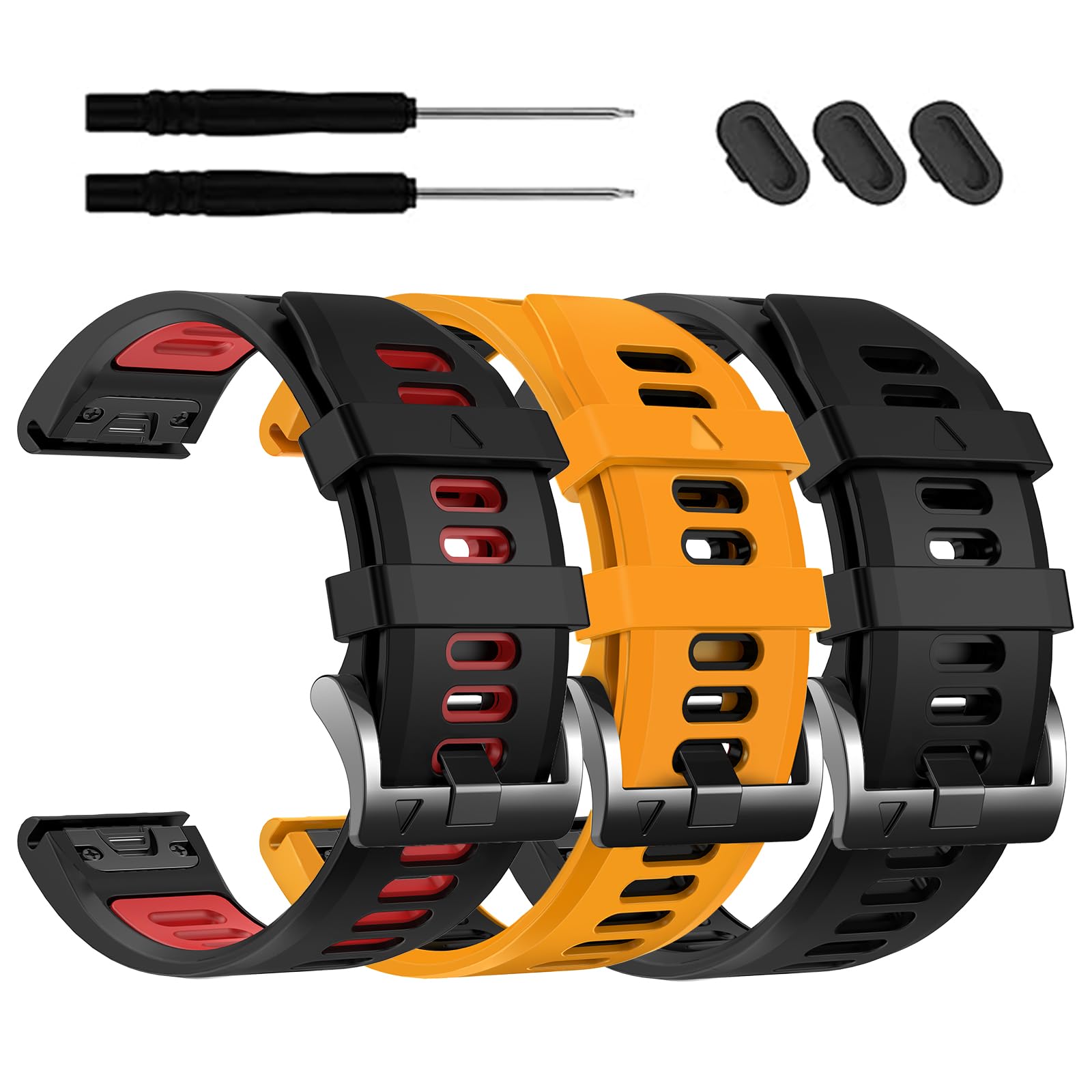 EZMVZKU 26mm Silicone Cinturino per Garmin Fenix 8 AMOLED 51mm/7X Pro/7X/6X Pro/6X/5X Plus/5X/3 HR,QuickFit Sportivo Cinturino Ricambio per Enduro 3/2/Epix Pro/Tactix 8/Descent Mk31 51mm/Descent Mk2i