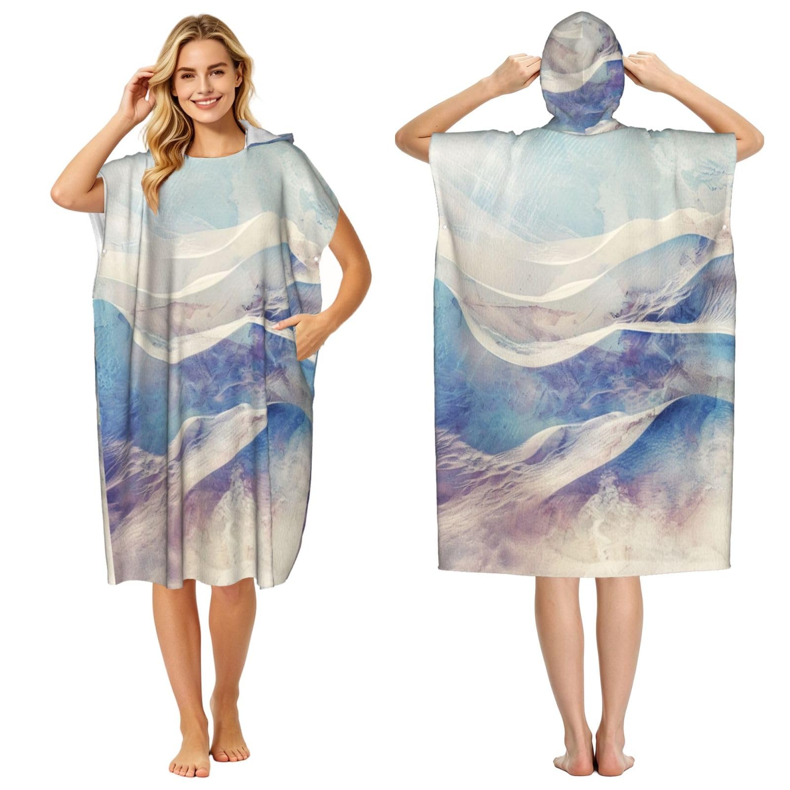 DTHKJNLSF Beach Adult Hooded Beach Poncho Towel