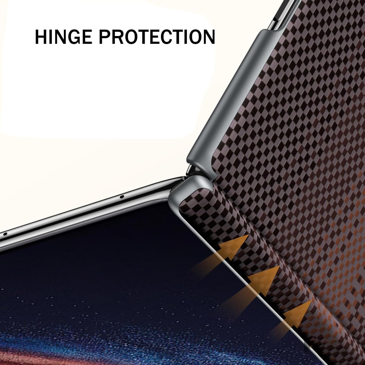 Magnetic Case for Honor Magic V6, Anti-Scratch Hinge Leather Back Cover, Carbon Fiber Texture Slim Protection Shell(Blue)