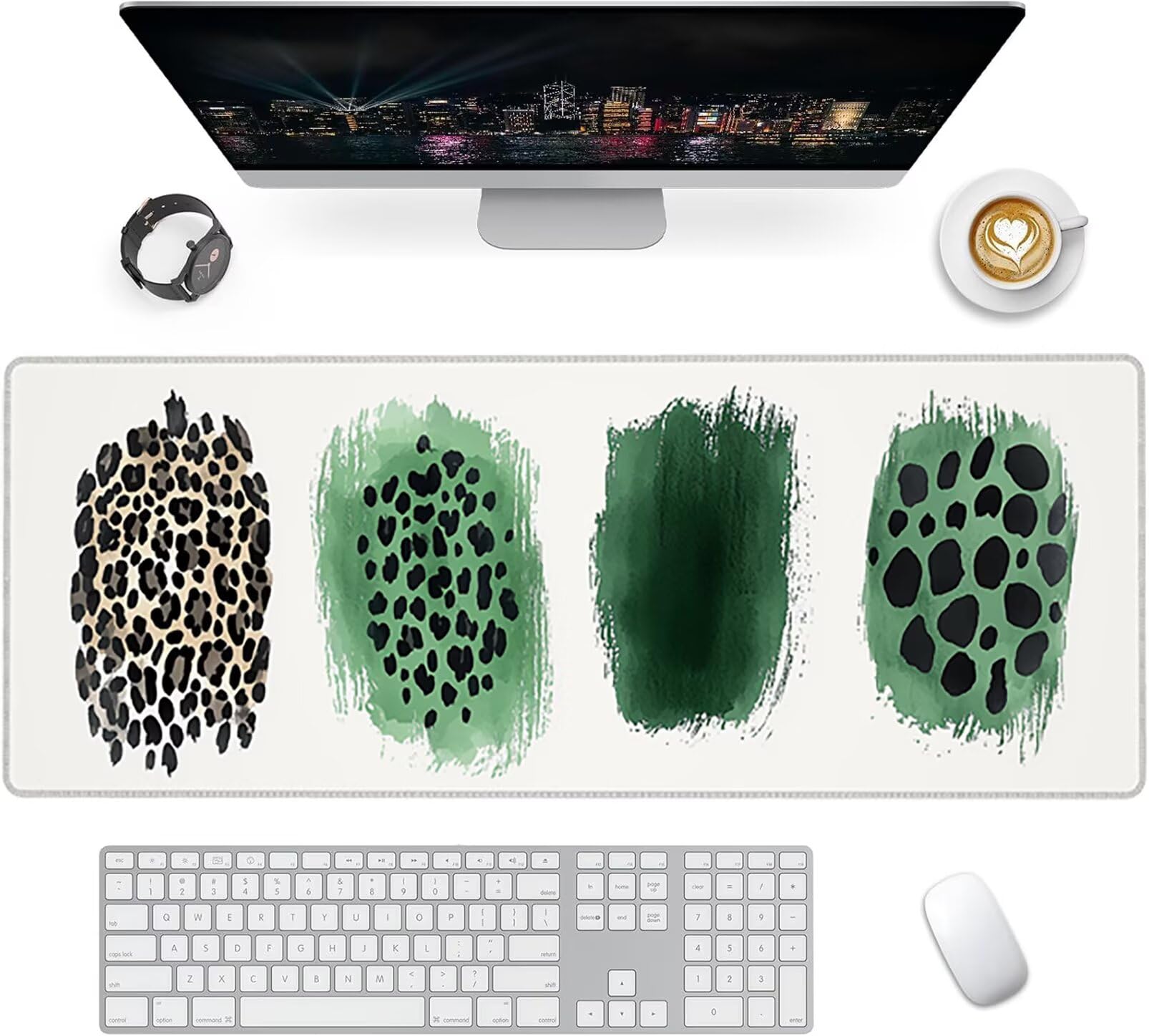 Lpfieonn Einfach Großes Schreibtischunterlage, XXL Schreibtischunterlagen, Weiß XXL Wasserdicht Gaming Mousepad mit Vernähter Rand und Rutschfeste Gummibasis, für Laptop/Hause/Büro 120x60cm PF-3067