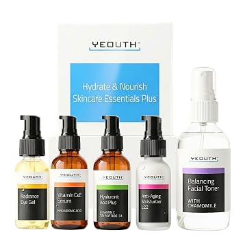 YEOUTH Facial Skin Care Set for Complete Daily Skincare Routine 5-Piece