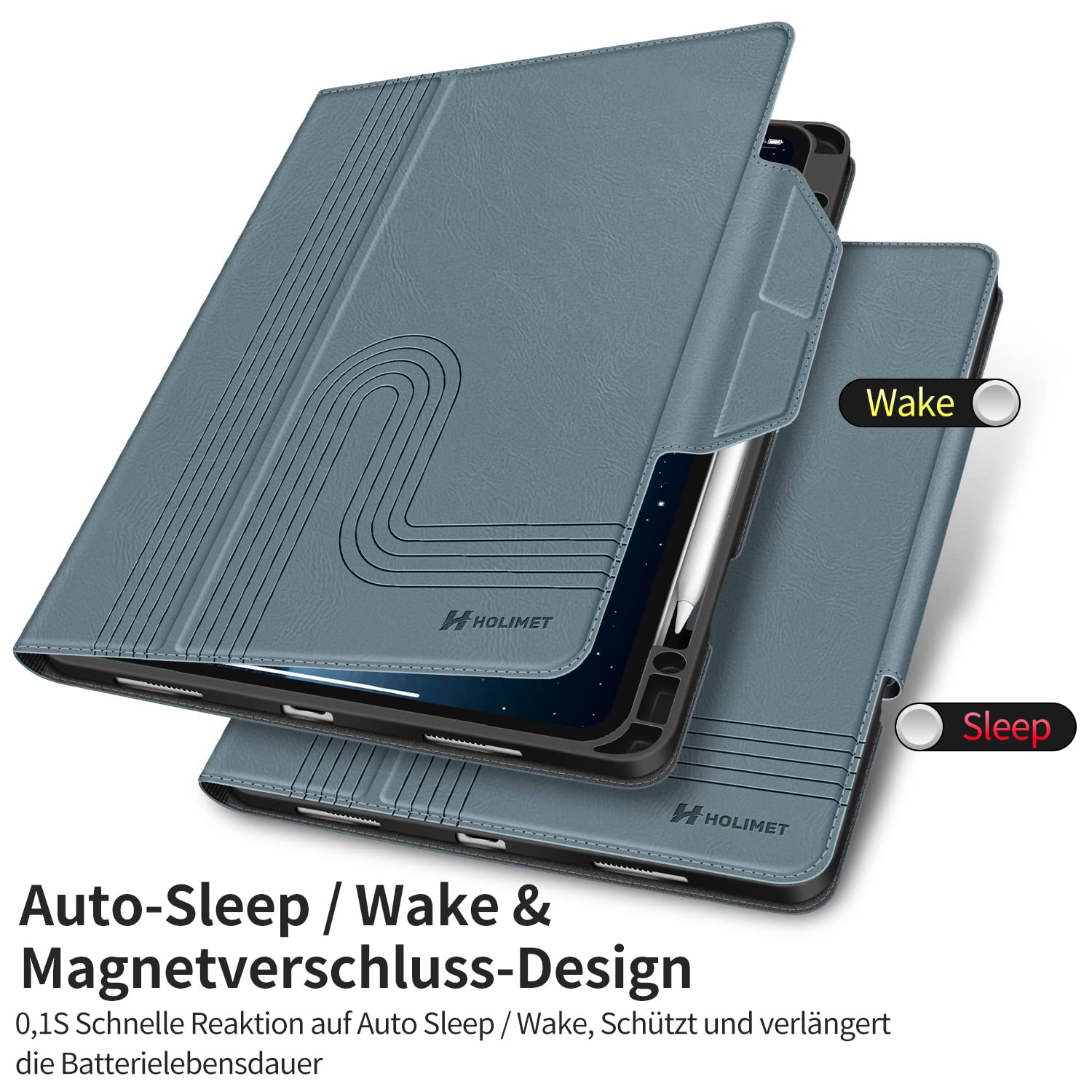 JETech Custodia per iPad Pro 11 Pollici (Modello 2022/2021/2020), con Portapenne, Supporta la Ricarica di Pencil 2a Gen, Cover Tablet Sottile con Retro in Morbido TPU (Verde Matcha