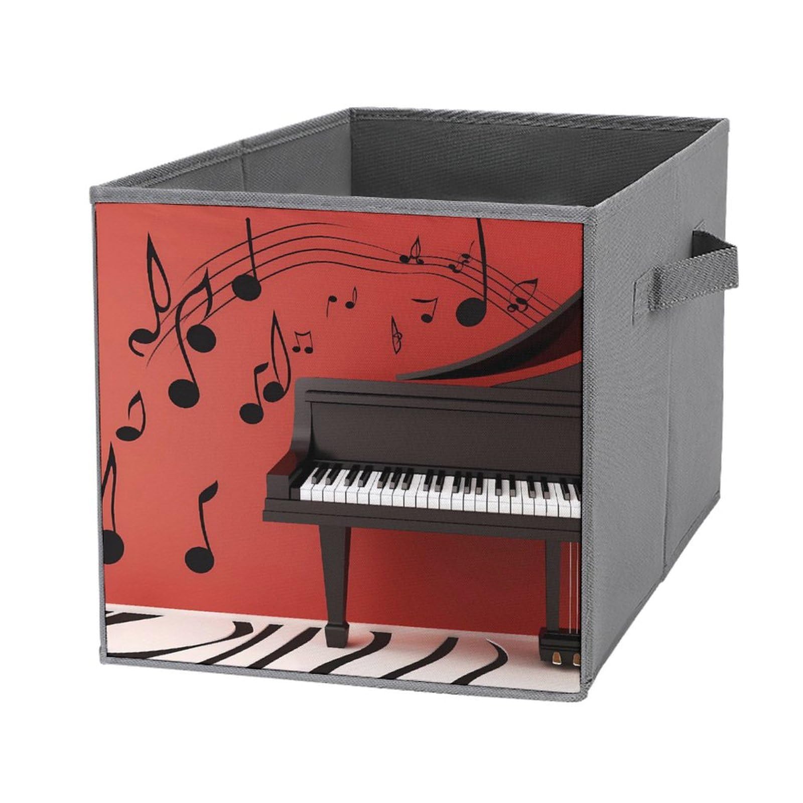 Cubes de rangement pliables à poignée renforcée motif notes de musique