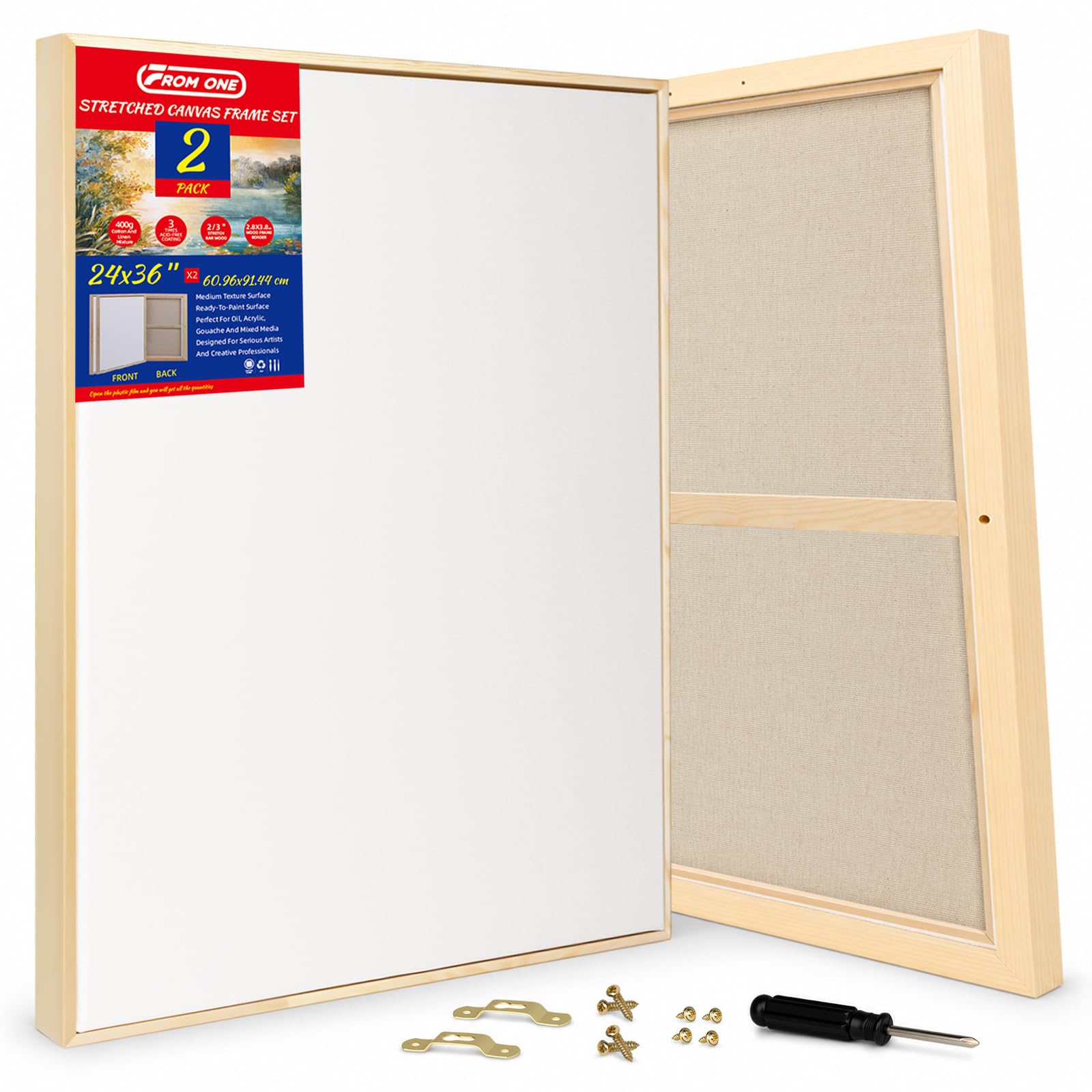 Photo 1 of 2 Pack 24 x 36 inch Floater Frame Canvas –Gallery Wrapped Canvas Set