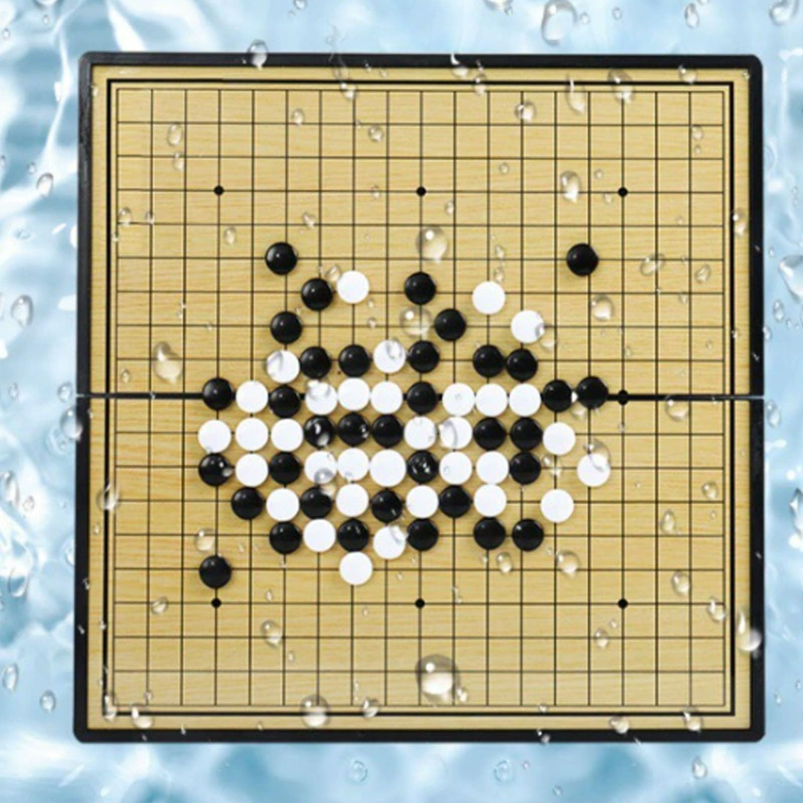 Jeu de Go magnétique Portable, Plateau Pliable 20 x 20 cm avec 361 Pierres convexes Simples pour débutants et 2 Joueurs(Go,20 * 20cm)