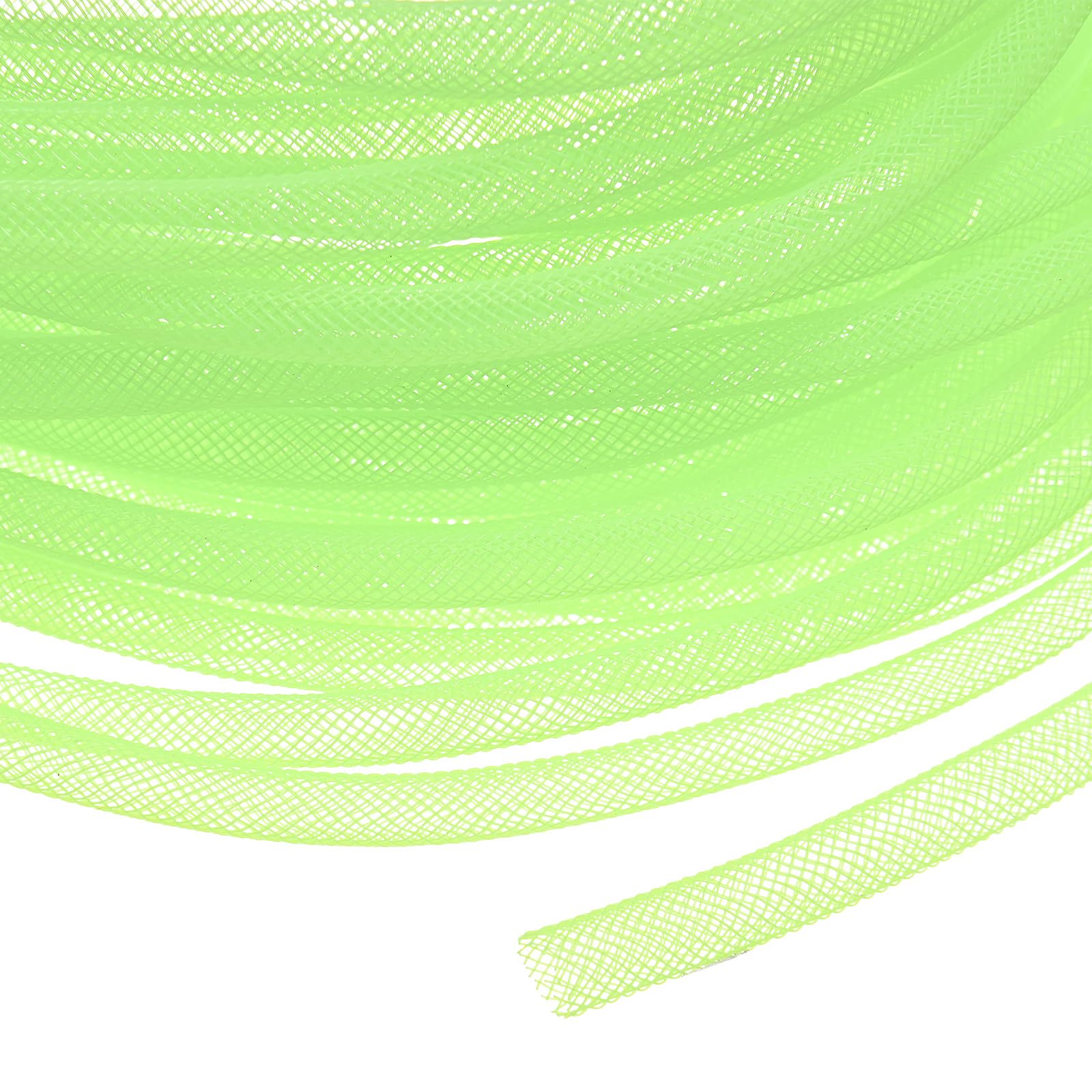 M METERXITY Mesh Tube Ribbon 25 Yards, 6mm Elastic Fabric Ribbons Mesh Tubing for Crafts/Gift Wrapping/Flower Bouquets/Wedding/Birthday/Holiday/Wreaths Christmas/Decoration[Light Green]