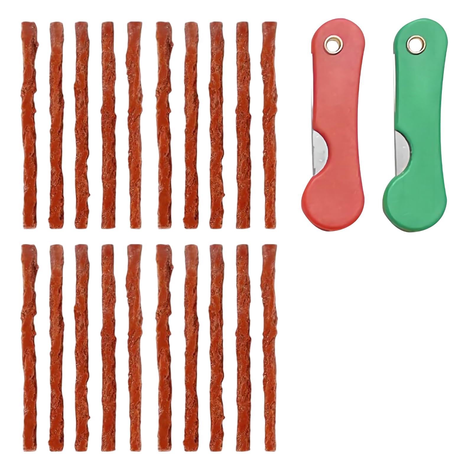 FinalCool 20 Piezas Tira de Reparación de Neumáticos, Reparación de Neumáticos de Goma, Reparación de Neumáticos, Sin Tubo, Tiras de Reparación de Puntos, para Coche, Moto, Bicicleta, Carretilla