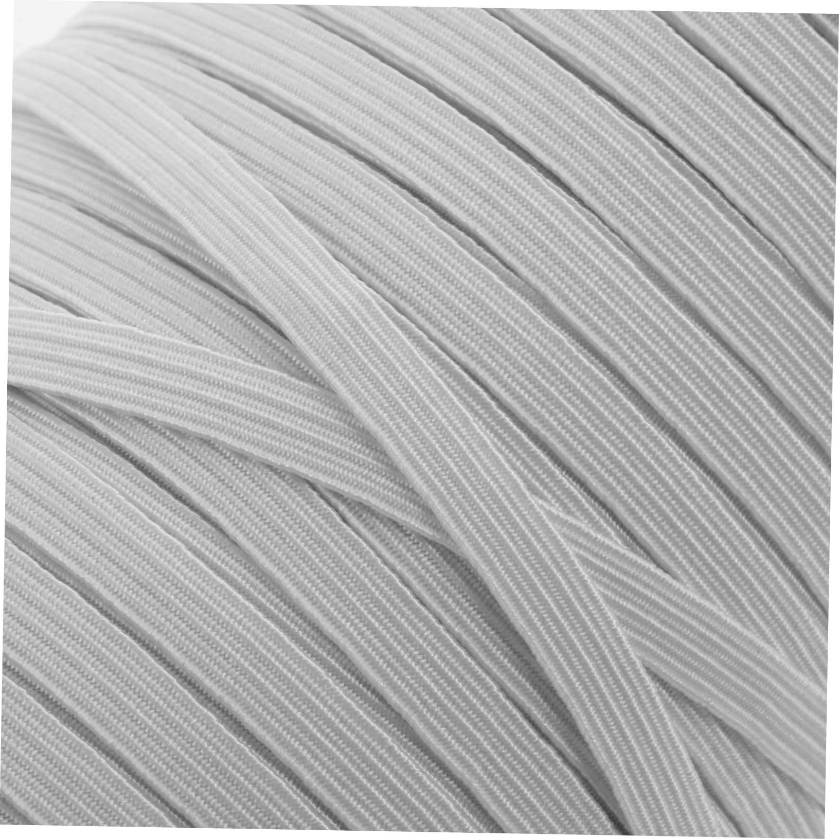 Geflochtenes Gummiband aus Polypropylengarn Vielseitiger Weißer Nähgummi zum Nähen und Basteln 6mm Breite Elastische Schnur für Masken und Stoffe